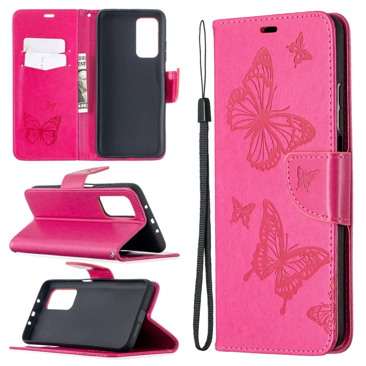 Two Butterflies Embossing Pattern Horizontal Flip Leather Case with Holder & Card Slot & Wallet & Lanyard, For Xiaomi Mi 10T 5G, For Xiaomi Mi 10T Lite 5G, For Xiaomi Poco X3, For Nokia 2.4, For Nokia 3.4
