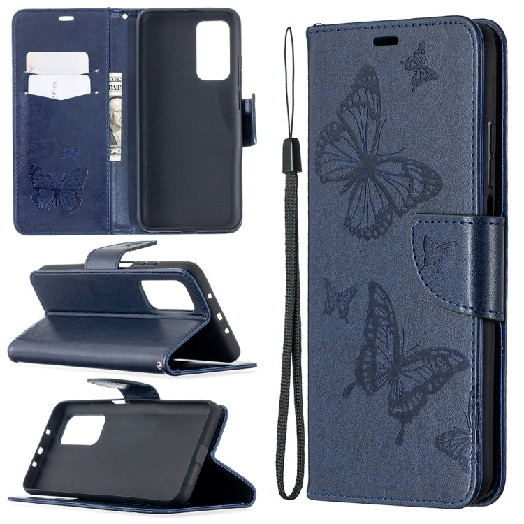Two Butterflies Embossing Pattern Horizontal Flip Leather Case with Holder & Card Slot & Wallet & Lanyard, For Xiaomi Mi 10T 5G, For Xiaomi Mi 10T Lite 5G, For Xiaomi Poco X3, For Nokia 2.4, For Nokia 3.4