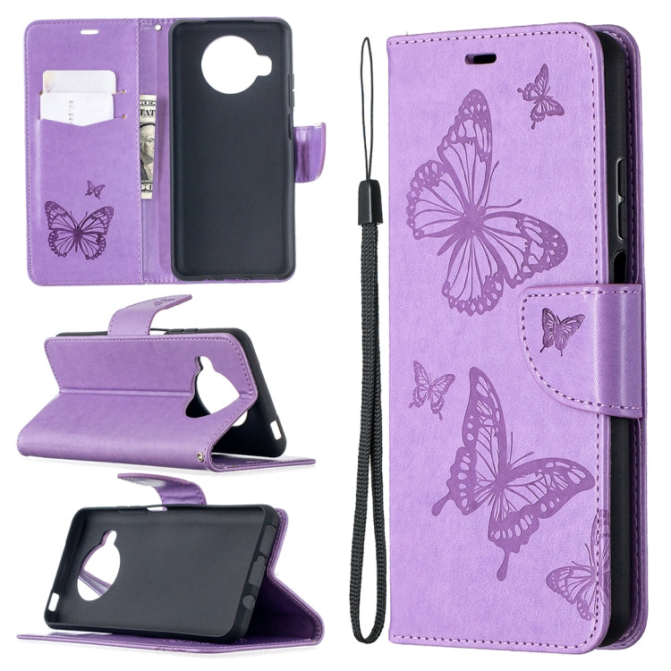 Two Butterflies Embossing Pattern Horizontal Flip Leather Case with Holder & Card Slot & Wallet & Lanyard, For Xiaomi Mi 10T 5G, For Xiaomi Mi 10T Lite 5G, For Xiaomi Poco X3, For Nokia 2.4, For Nokia 3.4