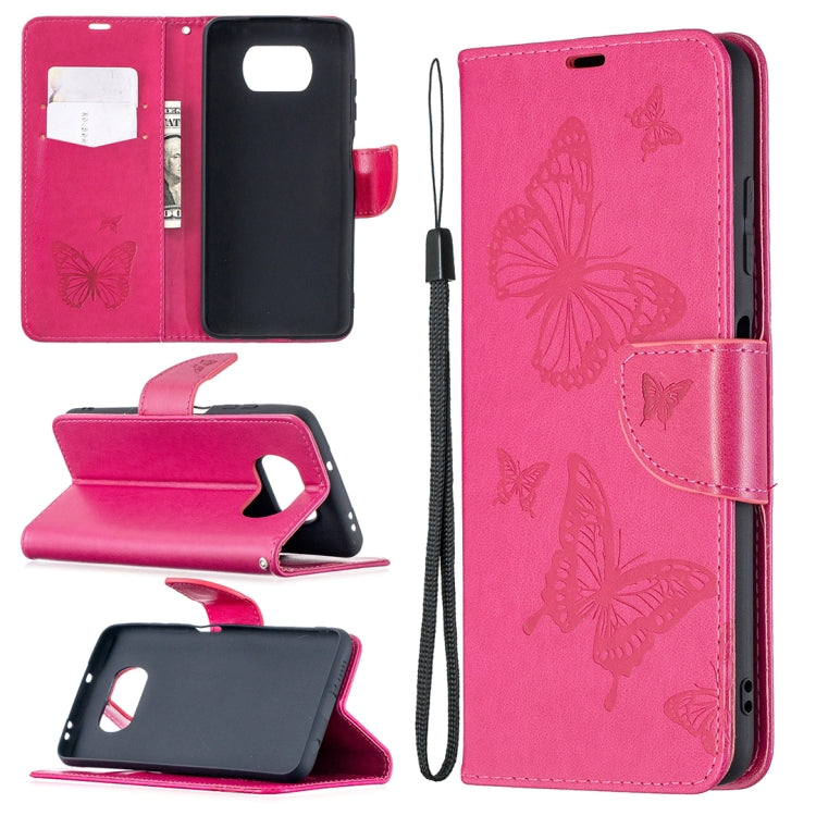 Two Butterflies Embossing Pattern Horizontal Flip Leather Case with Holder & Card Slot & Wallet & Lanyard, For Xiaomi Mi 10T 5G, For Xiaomi Mi 10T Lite 5G, For Xiaomi Poco X3, For Nokia 2.4, For Nokia 3.4