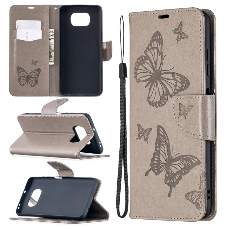 Two Butterflies Embossing Pattern Horizontal Flip Leather Case with Holder & Card Slot & Wallet & Lanyard, For Xiaomi Mi 10T 5G, For Xiaomi Mi 10T Lite 5G, For Xiaomi Poco X3, For Nokia 2.4, For Nokia 3.4