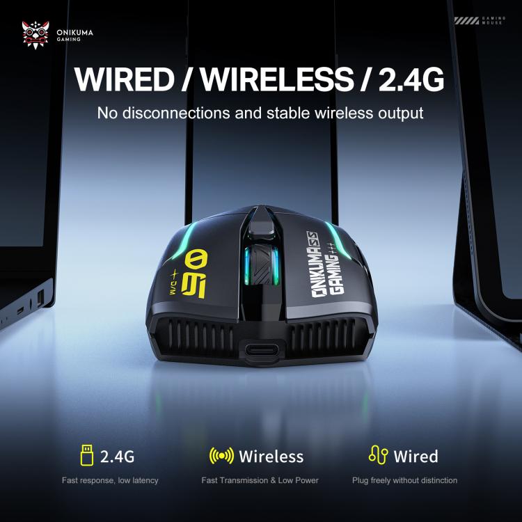 ONIKUMA DM06 RGB Three-mode E-sports Gaming Mouse, DM06