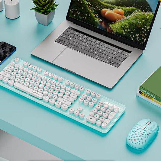SHIPADOO EF128 2.4G 4800 DPI Wireless Keyboard Mouse Set, Solid Color Series