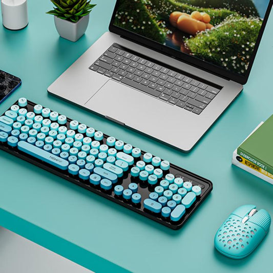 SHIPADOO EF128 2.4G 4800 DPI Wireless Keyboard Mouse Set, Color Mixing Series
