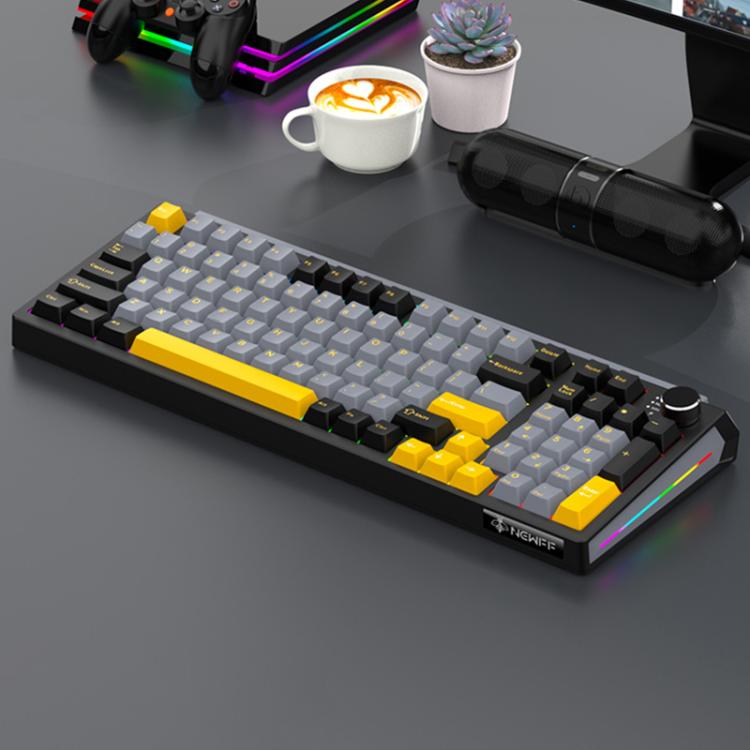 SHIPADOO JK980 Blue Switch RGB 98 Keys Three Modes Mechanical Keyboard