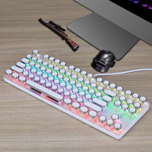 SHIPADOO HJK919-7 Round Keycap RGB Wired Mechanical Keyboard