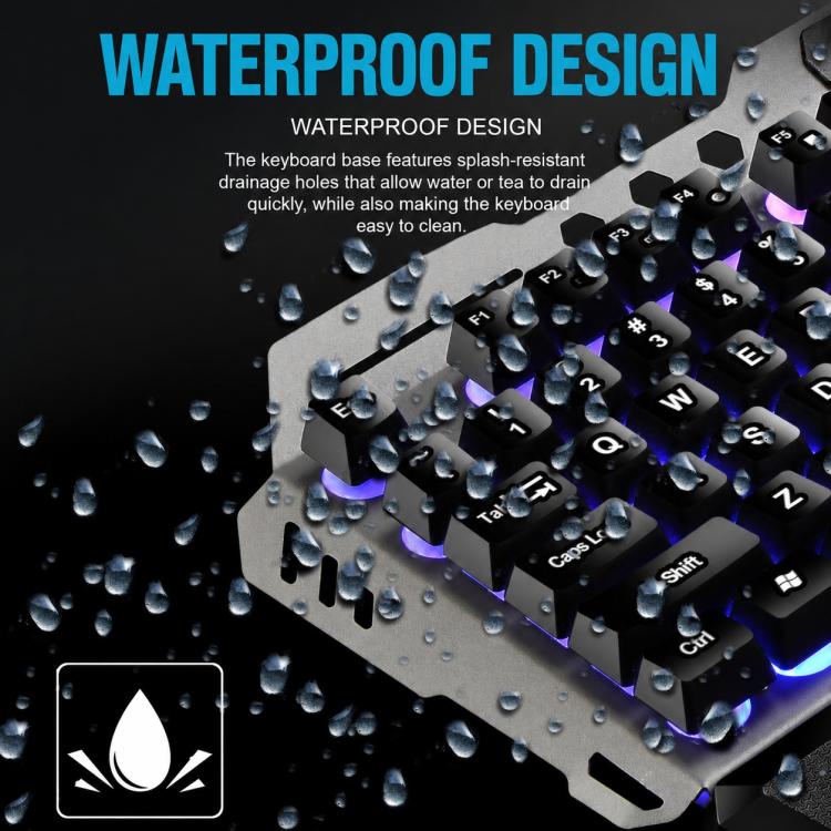 SHIPADOO GT700 Illuminated Wired Gaming Keyboard and 4D 2400DPI Mouse Set, GT700 4D 2400DPI Mouse Black, GT700 4D 2400DPI Mouse White
