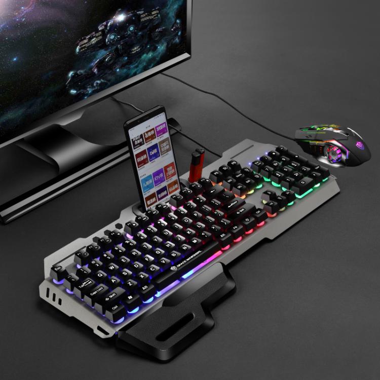 SHIPADOO GT700 Illuminated Wired Gaming Keyboard and 6D 4800DPI Mouse Set, GT700 6D 4800DPI Mouse Black, GT700 6D 4800DPI Mouse White