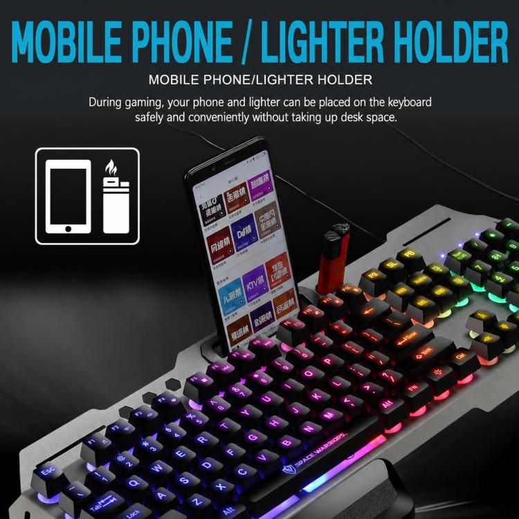SHIPADOO GT700 Illuminated Wired Gaming Keyboard and 6D 4800DPI Mouse Set, Tri-color Backlight Version, GT700, Tri-color Backlight Version