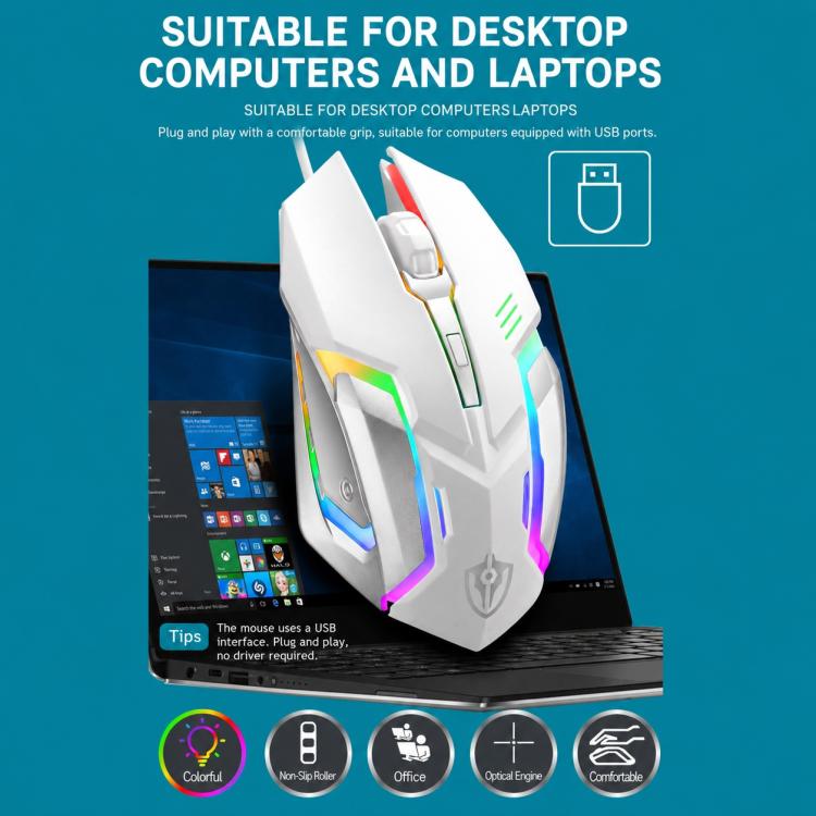 SHIPADOO GT700 Illuminated Wired Gaming Keyboard and 6D 4800DPI Mouse Set, Standard Character Transparent Version, GT700, Standard Character Transparent Version