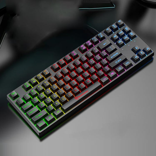 SHIPADOO K87 Mechanical Curved 87 Keys USB Wired Keyboard