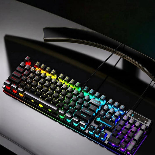 SHIPADOO K500 Floating Square Keycap Colorful Backlight USB Wired Keyboard