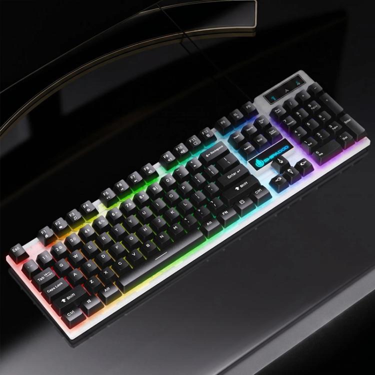 SHIPADOO K500 Floating Square Keycap Colorful Backlight USB Wired Keyboard