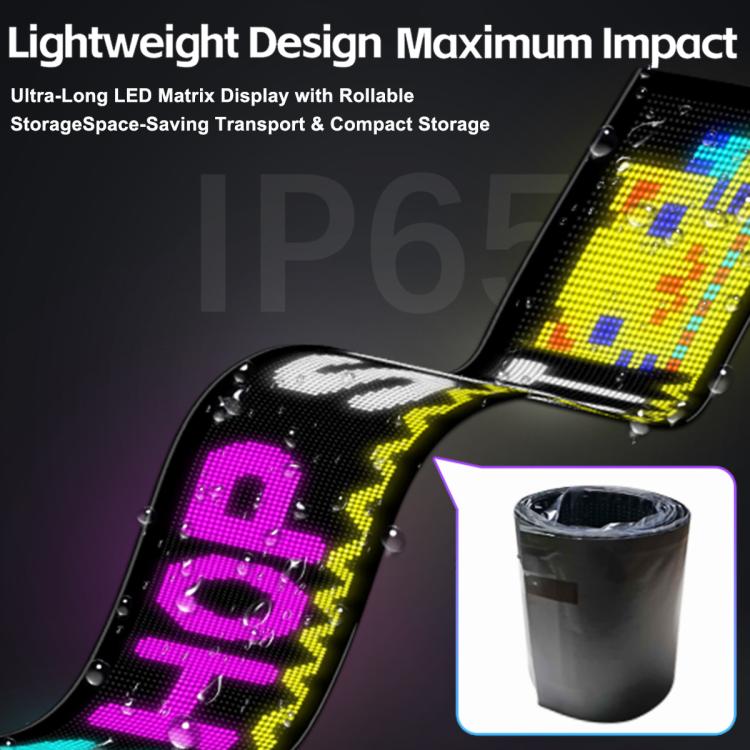 32x192 Pixels Dual Row Ultra-Thin LED Flexible Advertising Matrix Display Screen, Size: 145 x 28cm, 145 x 28cm