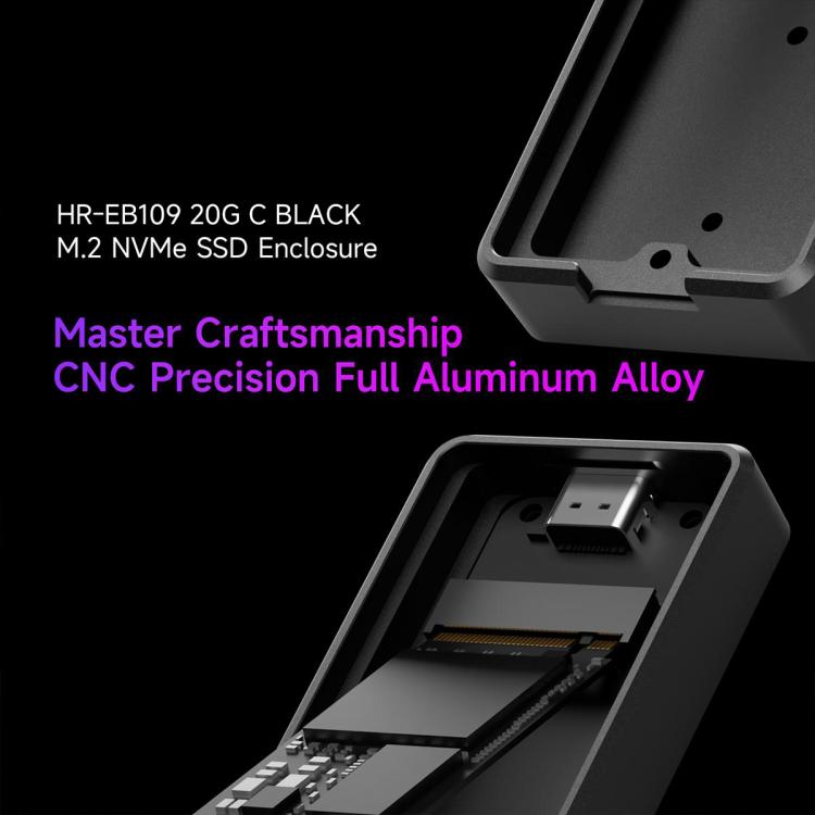 THERMALRIGHT HR-EB109 20Gbps M.2 NVMe SSD Enclosure with Type-C to Type-C Cable, EB109-20G C-C Cable