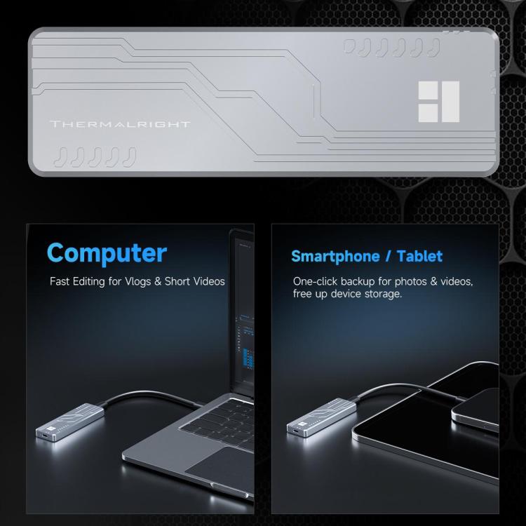 THERMALRIGHT HR-EB109 20Gbps M.2 NVMe SSD Enclosure with Type-C to Type-C Cable, EB109-20G C-C Cable