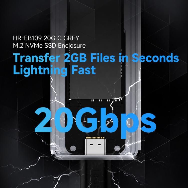 THERMALRIGHT HR-EB109 20Gbps M.2 NVMe SSD Enclosure with Type-C to Type-C Cable, EB109-20G C-C Cable