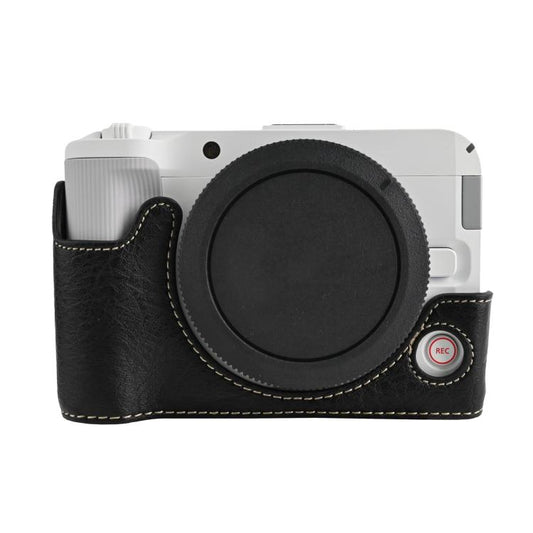 Litchi Texture Vegan Leather Camera Half Case Base, For Canon EOS R50 V