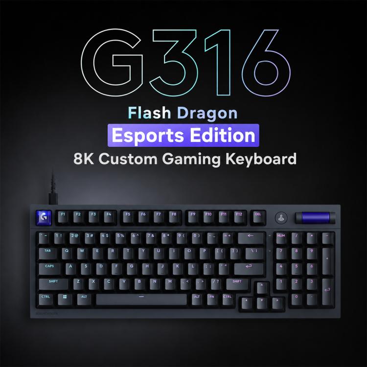 Logitech G316 8K Custom Mechanical Gaming Keyboard Esports Edition with Tactile Switches, Tactile Switches