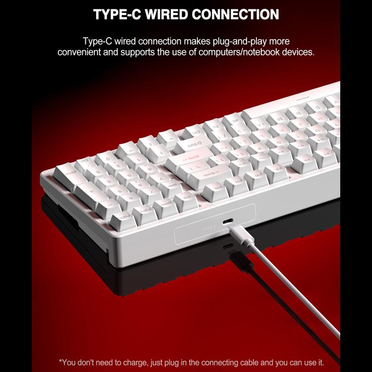 Lenovo GK10 RGB 98 Keys Wired Mechanical Keyboard, Tea Axis, Red Axis, Blue Axis