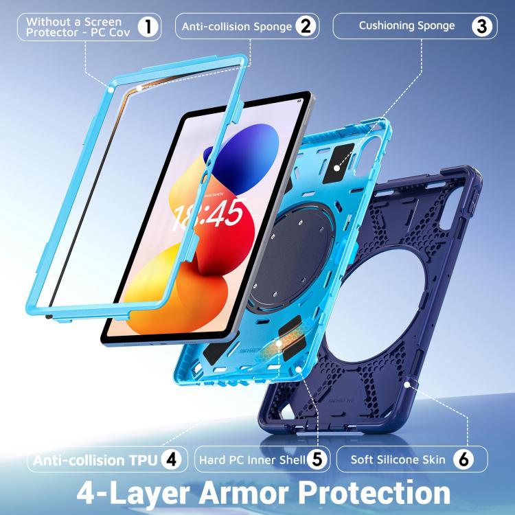 Silicone Hybrid PC Tablet Case with Holder & Shoulder Strap, For Xiaomi Redmi Pad 2 Pro 12.1 2026