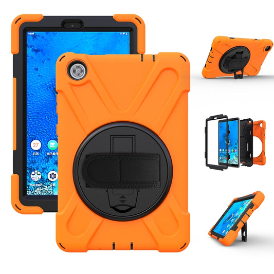 Shockproof Colorful Silicone + PC Protective Case with Holder & Hand Grip Strap & Shoulder Strap, For Lenovo Tab M8