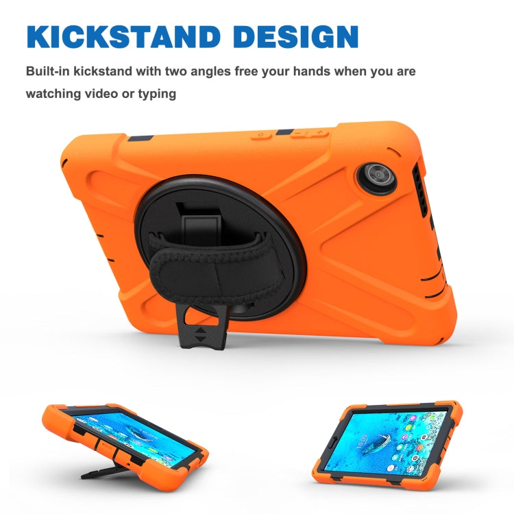 Shockproof Colorful Silicone + PC Protective Case with Holder & Hand Grip Strap & Shoulder Strap, For Lenovo Tab M8