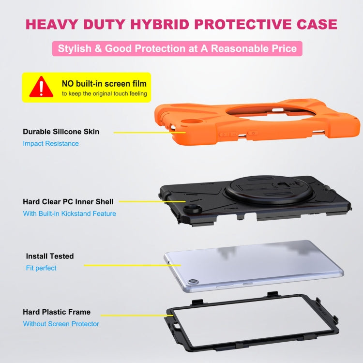 Shockproof Colorful Silicone + PC Protective Case with Holder & Hand Grip Strap & Shoulder Strap, For Lenovo Tab M8