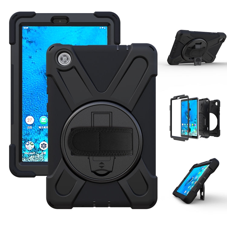 Shockproof Colorful Silicone + PC Protective Case with Holder & Hand Grip Strap & Shoulder Strap, For Lenovo Tab M8