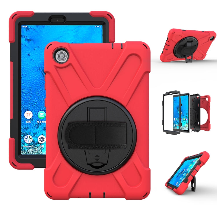 Shockproof Colorful Silicone + PC Protective Case with Holder & Hand Grip Strap & Shoulder Strap, For Lenovo Tab M8