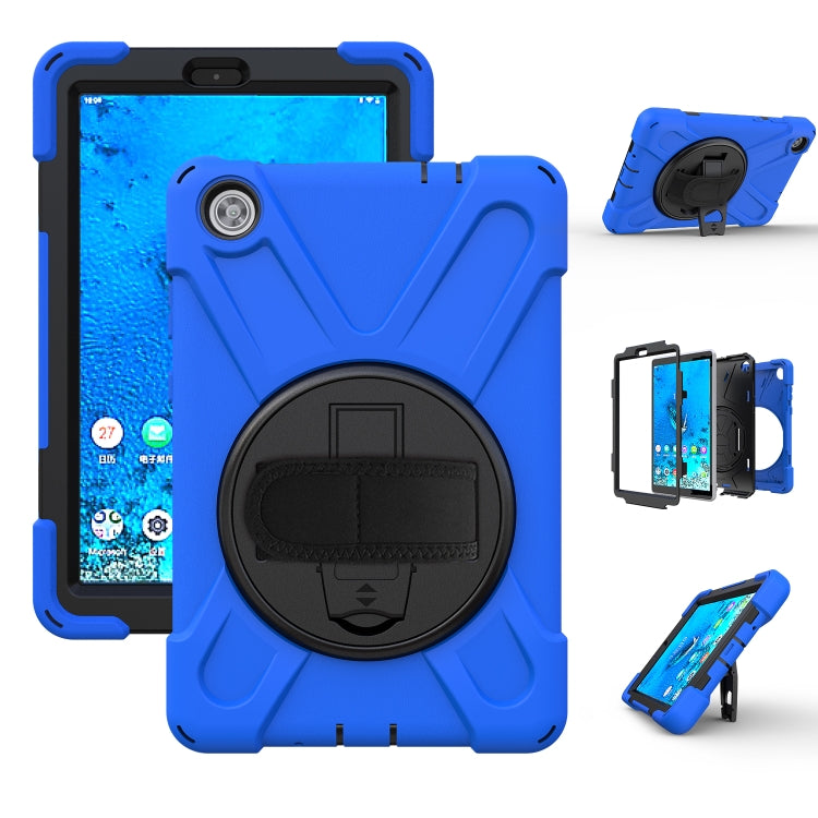 Shockproof Colorful Silicone + PC Protective Case with Holder & Hand Grip Strap & Shoulder Strap, For Lenovo Tab M8