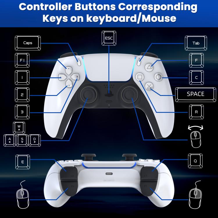 HXSJ Master-P5+V100+H300 Gaming Keyboard and Mouse Adapter Set for PS5, Master-P5+V100+H300