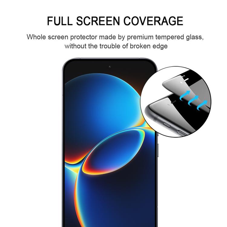 25pcs 0.18mm High Aluminum Full Screen Silk Printing Tempered Glass Film, Support Fingerprint Unlocking, For Redmi K90 Ultra 5G, For Redmi K100 Pro 5G