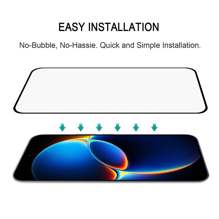 25pcs 0.18mm High Aluminum Full Screen Silk Printing Tempered Glass Film, Support Fingerprint Unlocking, For Redmi K90 Ultra 5G, For Redmi K100 Pro 5G