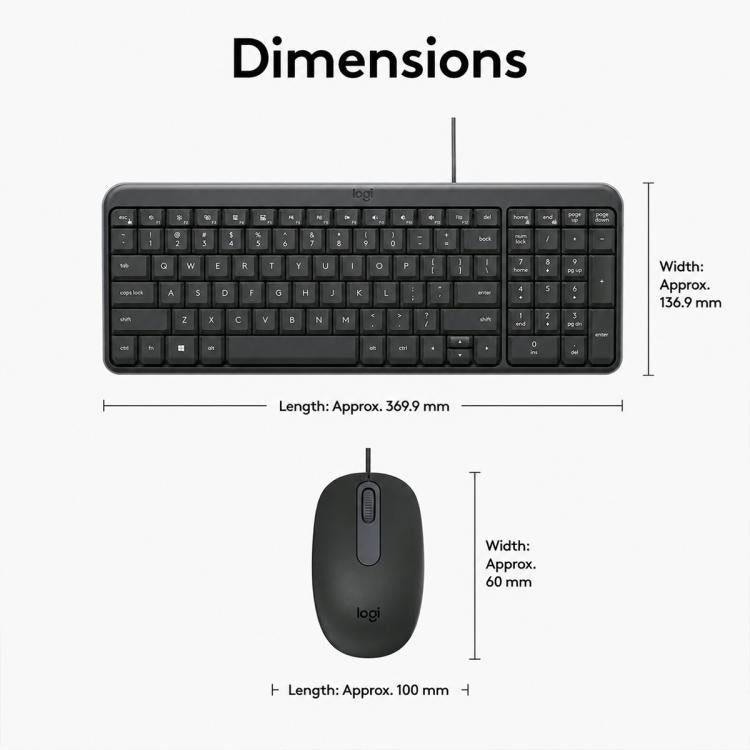 Logitech MK106 Wired Keyboard and Wired Mouse Combo