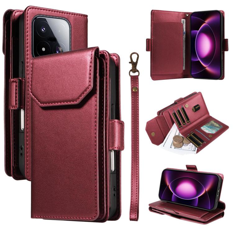 Multi Card Wallet Leather Phone Case with Strap, For Xiaomi Poco C95 Pro, For Xiaomi 17 Max 5G, For Xiaomi 17T Pro 5G Global, For Xiaomi 17T 5G Global