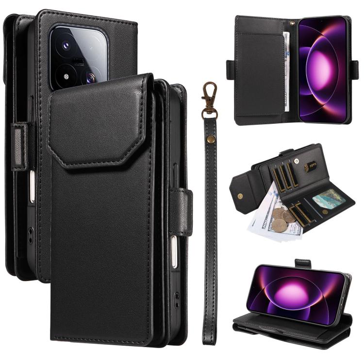 Multi Card Wallet Leather Phone Case with Strap, For Xiaomi Poco C95 Pro, For Xiaomi 17 Max 5G, For Xiaomi 17T Pro 5G Global, For Xiaomi 17T 5G Global