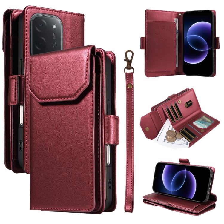Multi Card Wallet Leather Phone Case with Strap, For Xiaomi Poco C95 Pro, For Xiaomi 17 Max 5G, For Xiaomi 17T Pro 5G Global, For Xiaomi 17T 5G Global