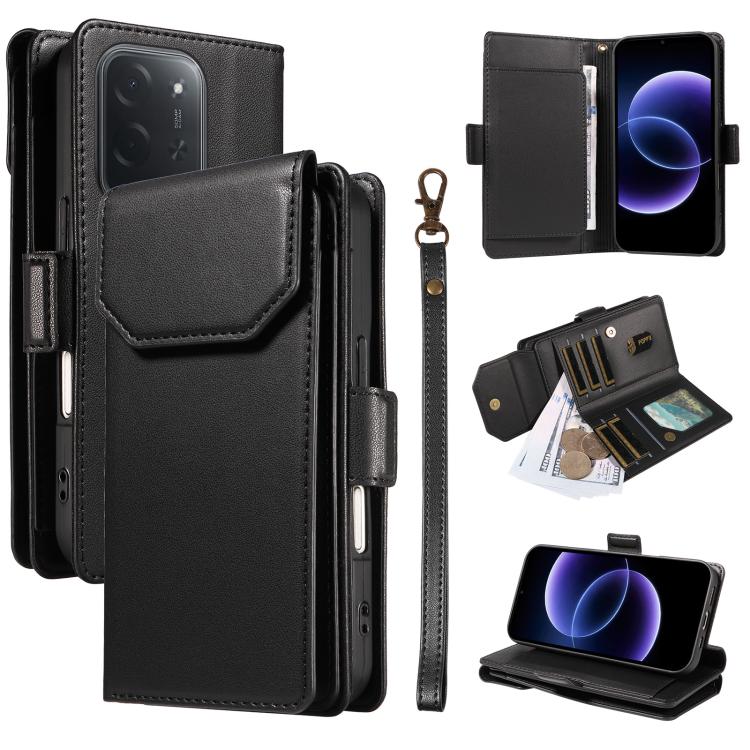 Multi Card Wallet Leather Phone Case with Strap, For Xiaomi Poco C95 Pro, For Xiaomi 17 Max 5G, For Xiaomi 17T Pro 5G Global, For Xiaomi 17T 5G Global