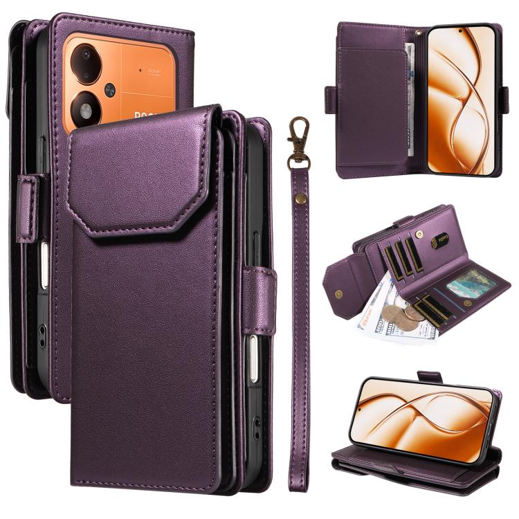 Multi Card Wallet Leather Phone Case with Strap, For Xiaomi Poco M8 Power 5G, For Xiaomi Poco C95 Pro, For Xiaomi 17 Max 5G, For Xiaomi 17T Pro 5G Global, For Xiaomi 17T 5G Global