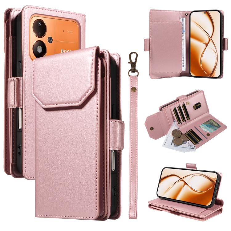 Multi Card Wallet Leather Phone Case with Strap, For Xiaomi Poco M8 Power 5G, For Xiaomi Poco C95 Pro, For Xiaomi 17 Max 5G, For Xiaomi 17T Pro 5G Global, For Xiaomi 17T 5G Global
