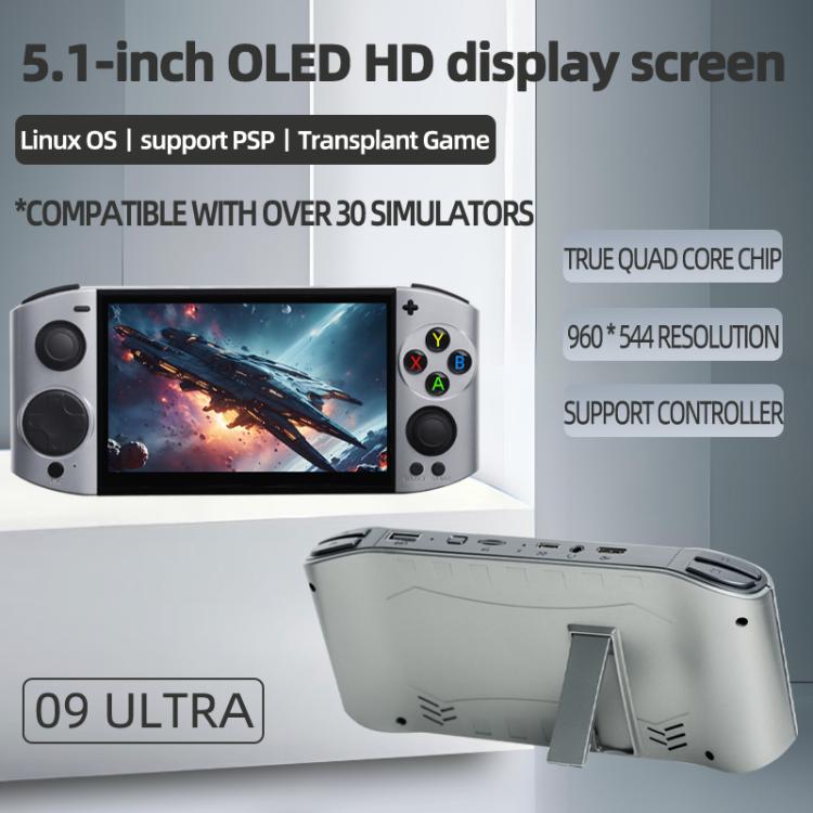 09 Ultra 5.1-inch HD OLED Handheld Game Console Supports Two-Player Battles, 64G, 128G
