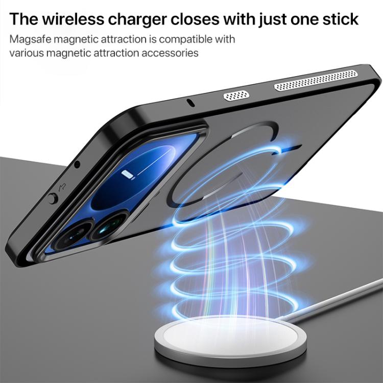 Single-sided Snap Buckle Metal Frame Frosted MagSafe Phone Case, For Xiaomi 17 Max 5G