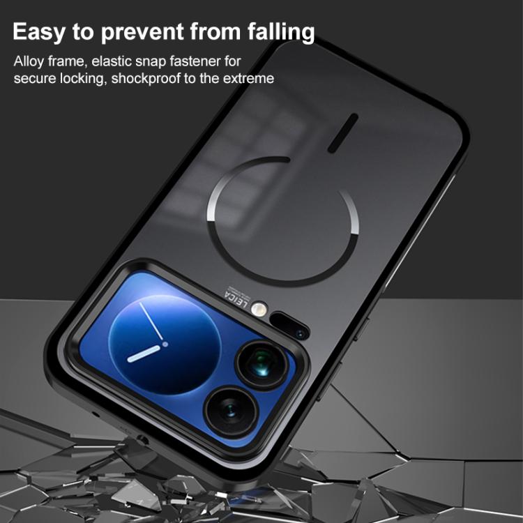 Single-sided Snap Buckle Metal Frame Frosted MagSafe Phone Case, For Xiaomi 17 Max 5G