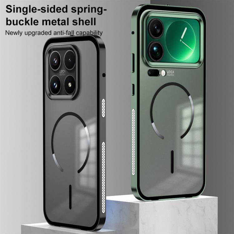 Single-sided Snap Buckle Metal Frame Frosted MagSafe Phone Case, For Xiaomi 17 Max 5G
