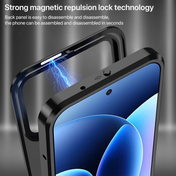 Single-sided Snap Buckle Metal Frame Frosted MagSafe Phone Case, For Xiaomi 17 Max 5G