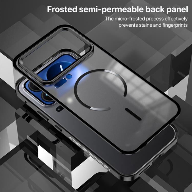 Single-sided Snap Buckle Metal Frame Frosted MagSafe Phone Case, For Xiaomi 17 Max 5G