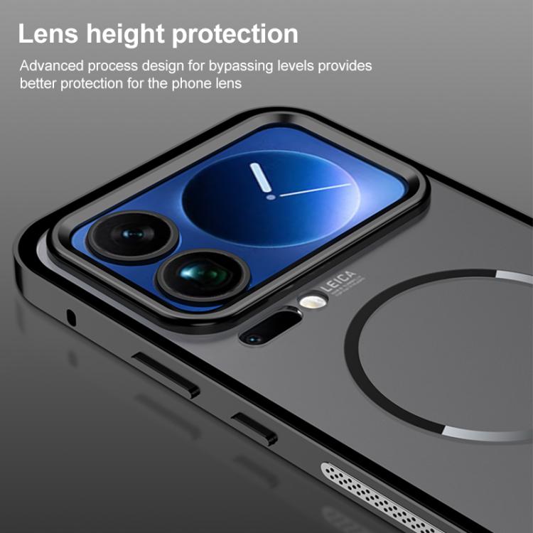 Single-sided Snap Buckle Metal Frame Frosted MagSafe Phone Case, For Xiaomi 17 Max 5G