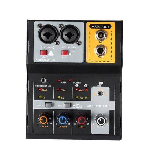F-2A Multi-function Professional 2-way Recording Mixer USB Live Streaming Sound Card, F-2A