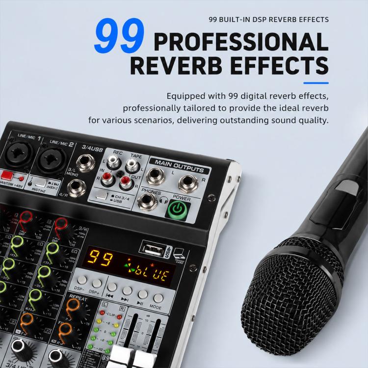TP-8M 8-Channel Multi-function Professional Recording Mixer Bluetooth Sound Card, EU Plug, UK Plug, US Plug